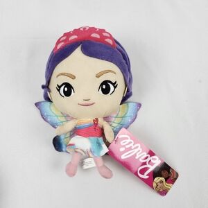 Barbie Fairy Chibi 7" Plush Stuffed Toy Purple Hair Butterfly Rainbow Wings NWT